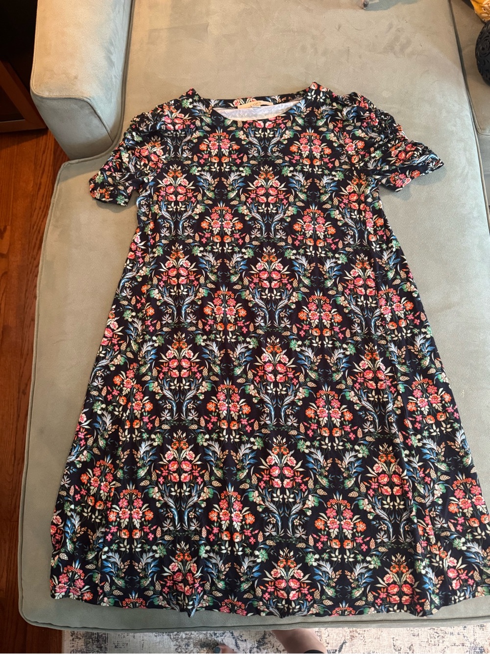 Black Floral A-Line Dress